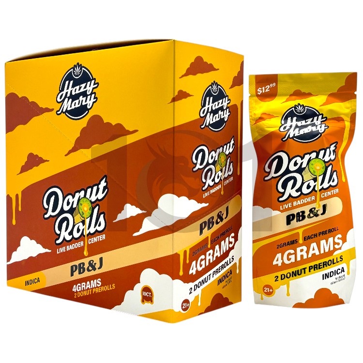 HAZY MARY DONUT ROLLS PREROLL SP 2CT/$12.99 2GM 2CT PK INDICA - PB & J