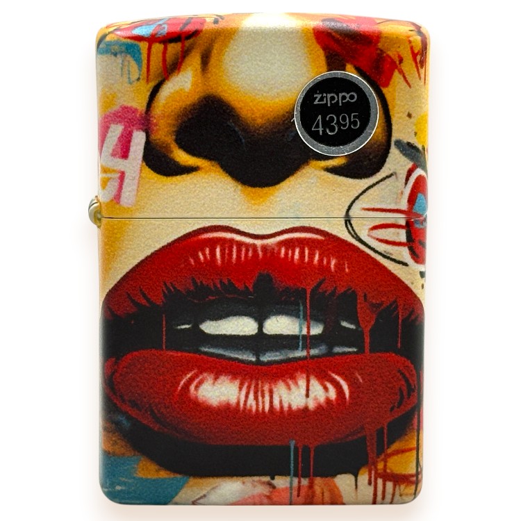 ZIPPO LIGHTER ($43.95) 1CT (46257) - STREET ART FACE DESIGN