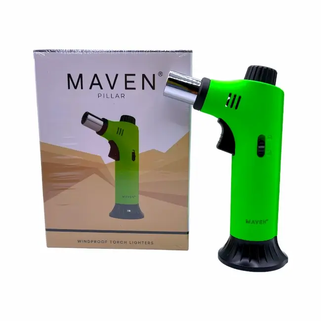 MAVEN  SMOKING ACC  TORCH LIGHTER  1CT  PILLAR  NEON GREEN