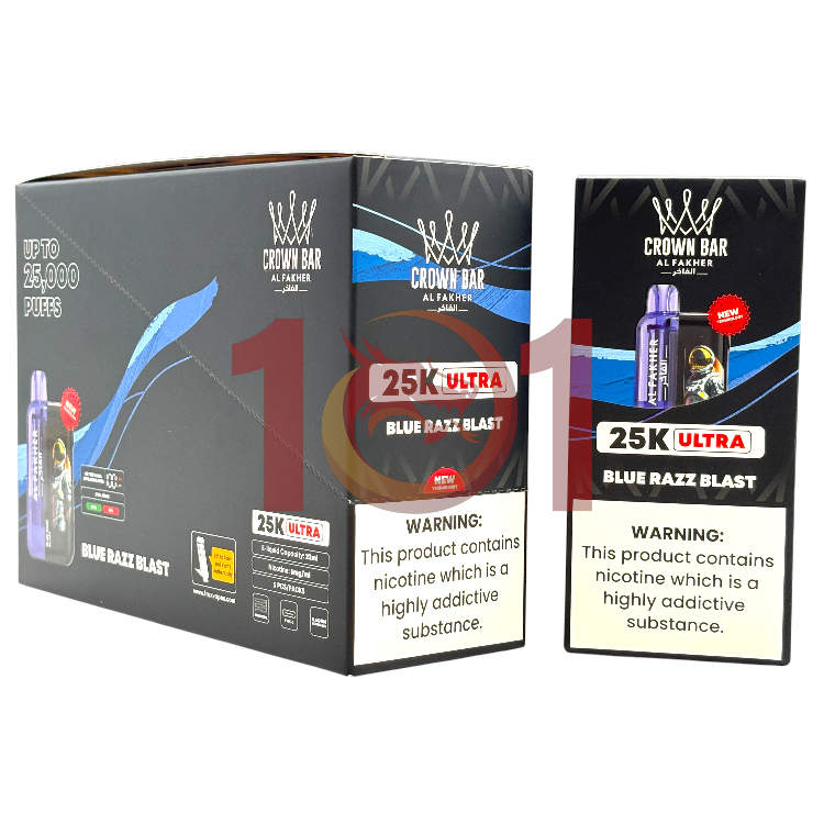 AL FAKHER CROWN BAR ULTRA 25000  0.5% - BLUE RAZZ BLAST