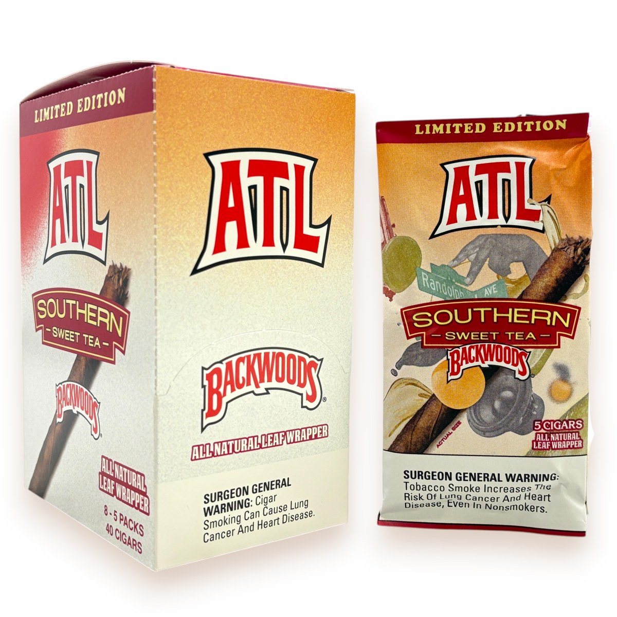 BACKWOODS ATL WRAPS 5CT PK - SOUTHERN SWEET TEA