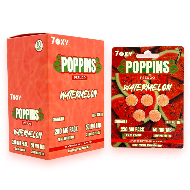 7OXY POPPINS PSEUDOINDOXYL 50MG EXTRACT TABLET 5CT PK - WATERMELON
