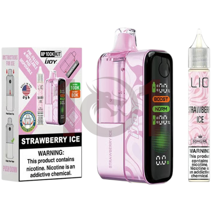 IJOY XP100K  (W/E-LIQUID BOTTLE) POD DEVICE 5% - STRAWBERRY ICE
