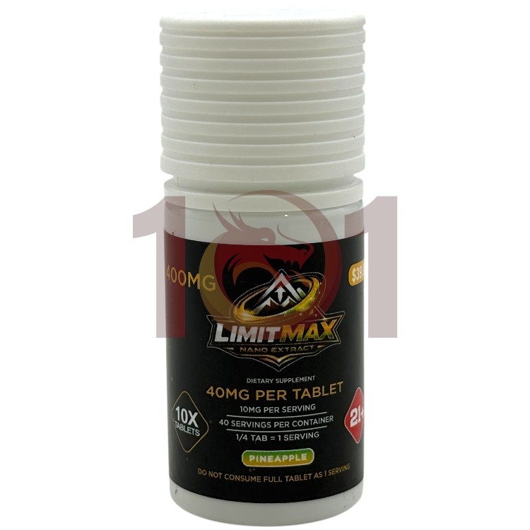 LIMITMAX SP 10/$39.99 KRATOM EXTRACT TABLET 40MG 10CT JAR - PINEAPPLE