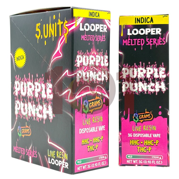 LOOPER MELTED SERIES THCP 3GM DISPOSABLE INDICA - PURPLE PUNCH