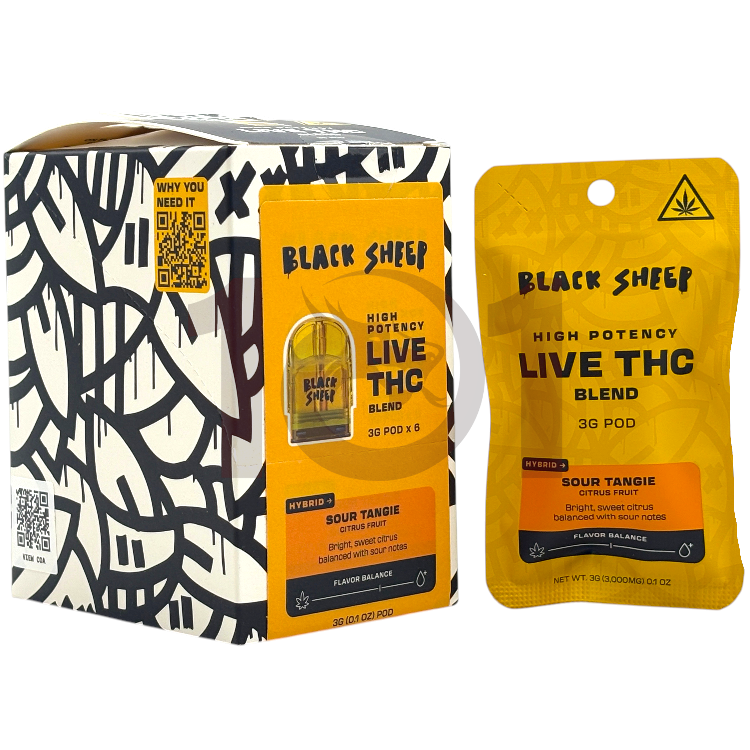 BLACK SHEEP LIVE THC BLEND POD 3GM - HYBRID SOUR TANGIE
