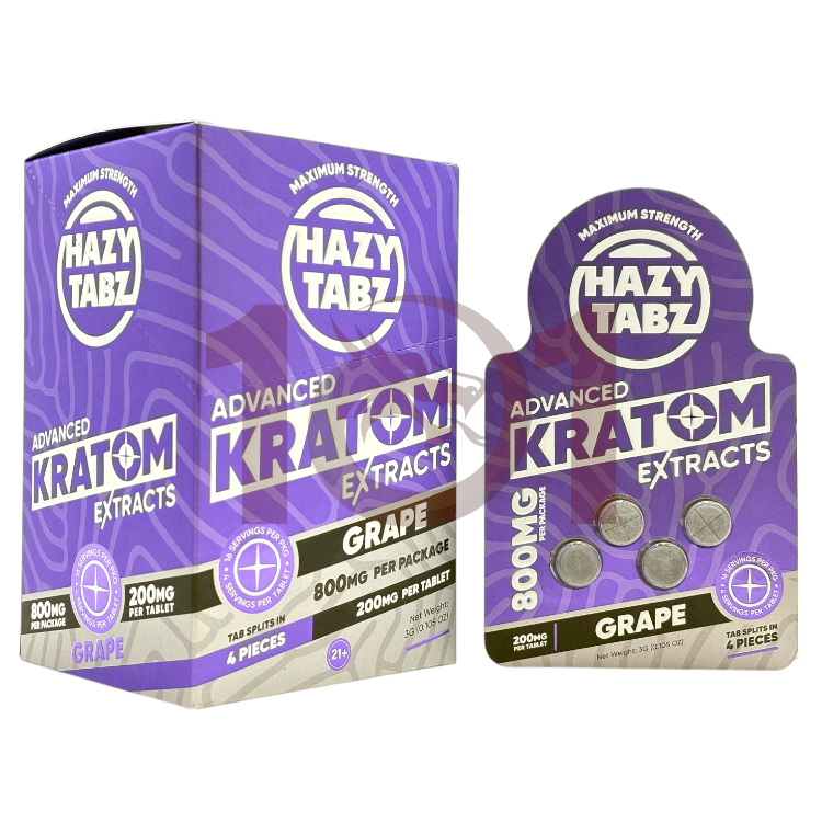 HAZY TABZ MITRAGYNA SPECIOSA EXTRACT TABLET 200MG 4CT PK - GRAPE