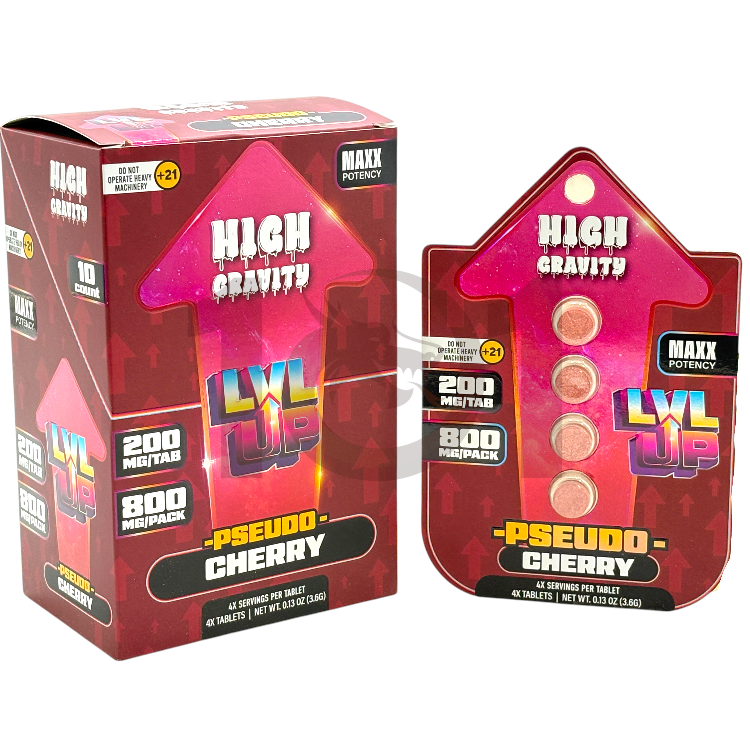 HIGH GRAVITY LVL UP PSEUDOINDOXYL EXTRACT TABLET 200MG 4CT PK - CHERRY