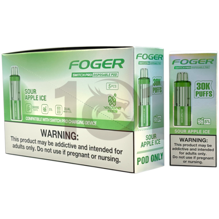 FOGER NIXODINE SWITCH PRO 30000 POD 5% - SOUR APPLE ICE
