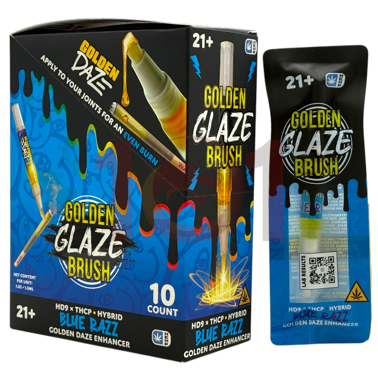 GOLDEN GLAZE 1.5GM GLAZE BRUSH THCP PREROLL - HYBRID BLUE RAZZ