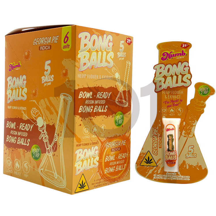 NUMB BONG BALL ROSIN INFUSED THC 0.5GM 5CT PK - INDICA GEORGIA PIE