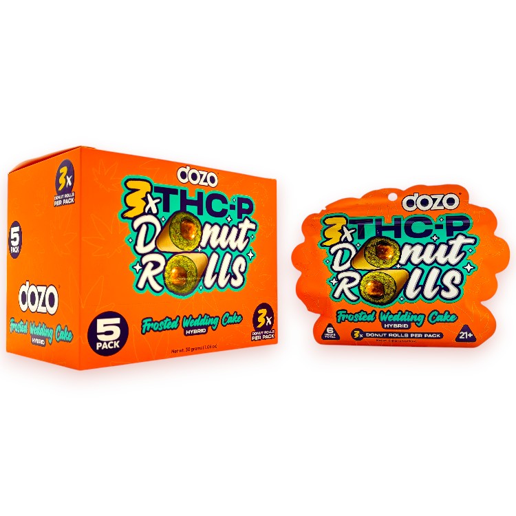 DOZO HYBRID THCP 3GM 2CT PK  3X DONUT ROLLS - FROSTED WEDDING CAKE