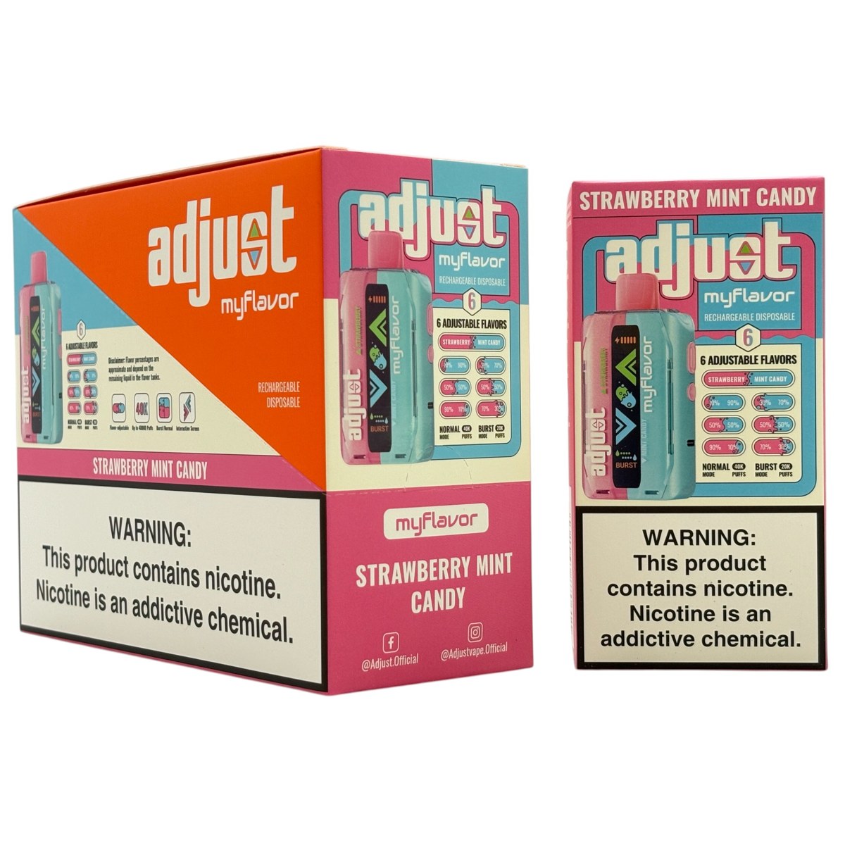 ADJUST MY FLAVOR 40000 5% - STRAWBERRY MINT CANDY