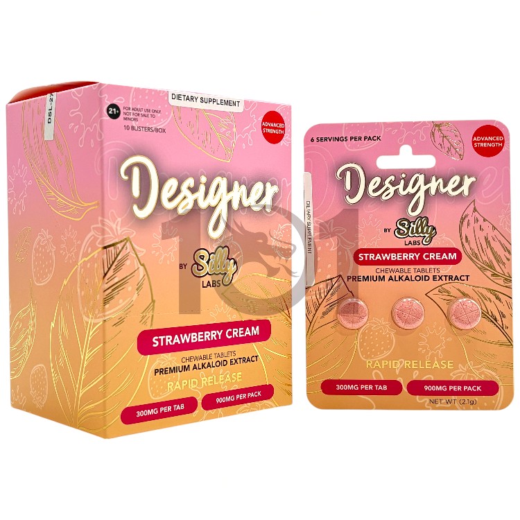 DESIGNER ALKALOID KRATOM EXTRACT TABLET 300MG 3CT PK - STRAWBERRY CREAM