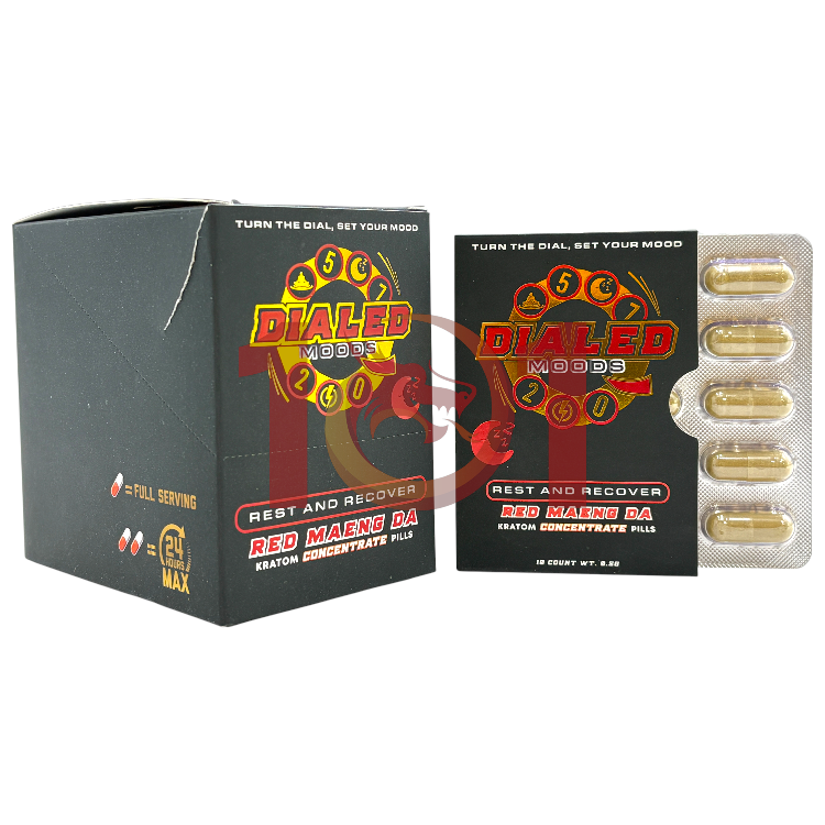 DIALED MOODS MIT CAPSULE 30MG 10CT PK REST AND RECOVER - RED MAENG DA