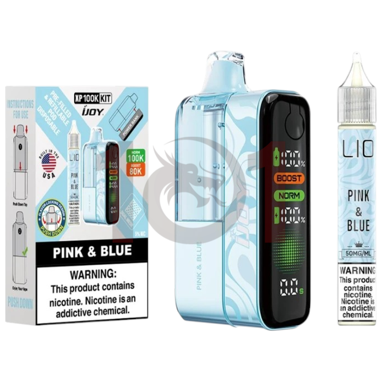 IJOY XP100K  (W/E-LIQUID BOTTLE) POD DEVICE 5% - PINK & BLUE