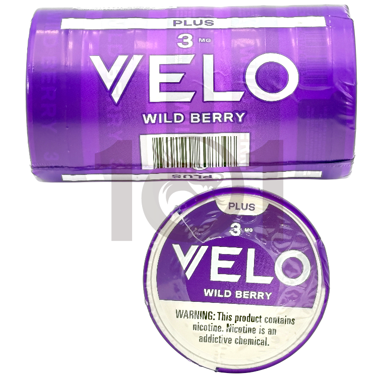 VELO PLUS NICOTINE POUCHES 20CT PK 3MG - WILD BERRY