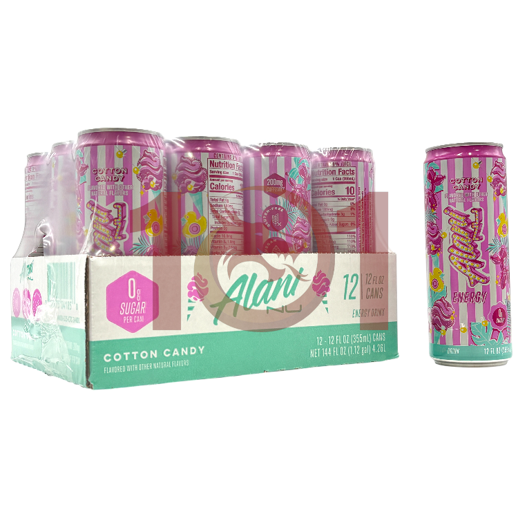 ALANI NU ZERO SUGAR ENERGY DRINK 12OZ CAN - COTTON CANDY