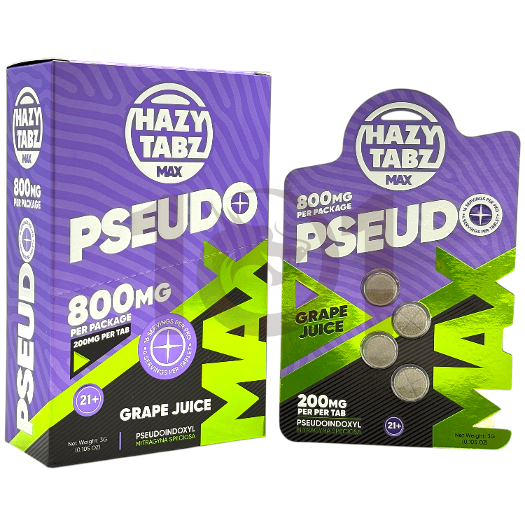 HAZY TABZ MAX PSEUDO EXTRACT TABLET 200MG 4CT PK - GRAPE JUICE