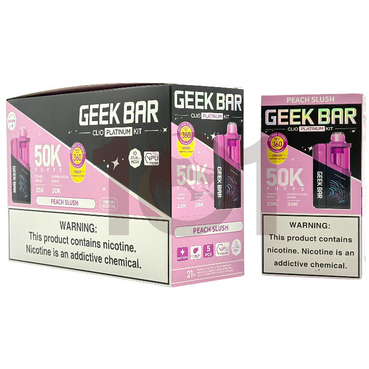 GEEK BAR CLIO PLATINUM 50000 POD DEVICE 5% - PEACH SLUSH