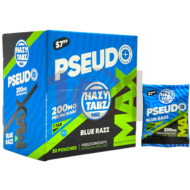 HAZY TABZ MAX PSEUDOINDOXYL EXTRACT TABLET SP 1PK/$7.99 200MG 1CT PK - BLUE RAZZ