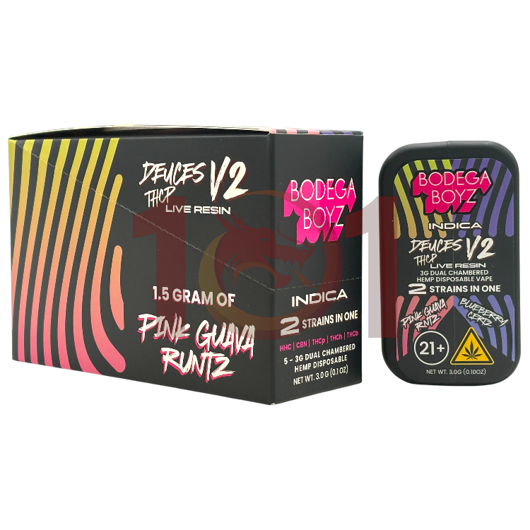 BODEGA BOYZ DEUCES V2 THCP - GUAVA MINTZ+STRAWBERRY HAZE