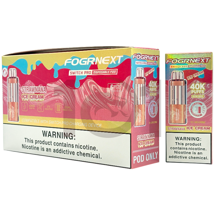 FOGRNEXT 40000 SWITCH PRO POD 5% - STRAWNANA ICE CREAM