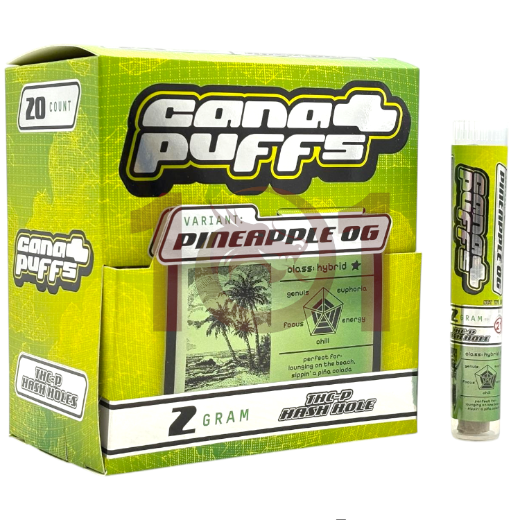 CANA PUFFS HASH HOLE LR THCP PREROLL 2GM HYBRID - PINEAPPLE OG