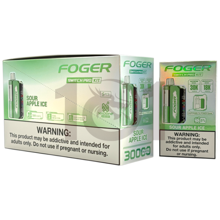 FOGER NIXODINE SWITCH PRO 30000 POD DEVICE 5% - SOUR APPLE ICE