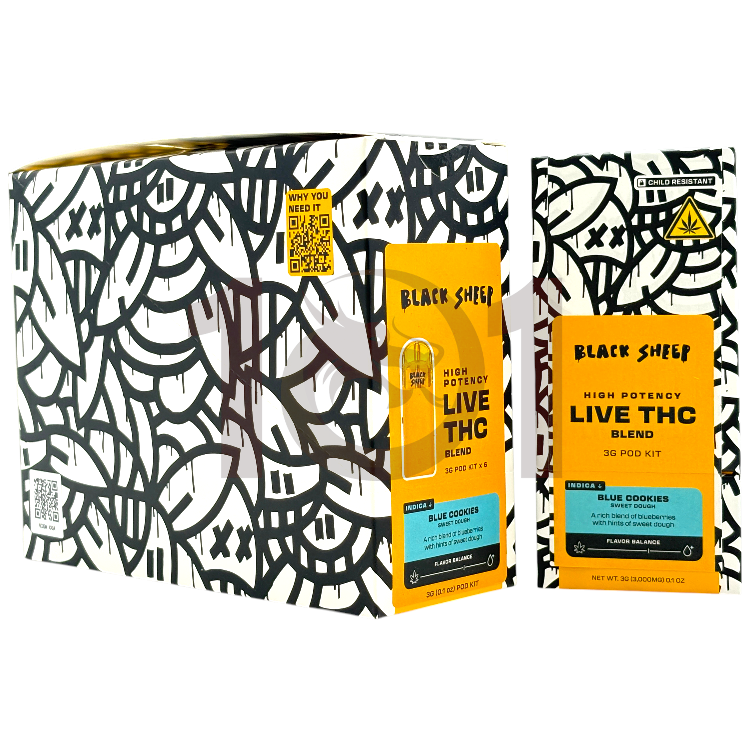 BLACK SHEEP LIVE THC BLEND POD DEVICE 3GM - INDICA BLUE COOKIES
