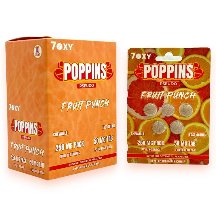 7OXY POPPINS PSEUDOINDOXYL 50MG EXTRACT TABLET 5CT PK - FRUIT PUNCH