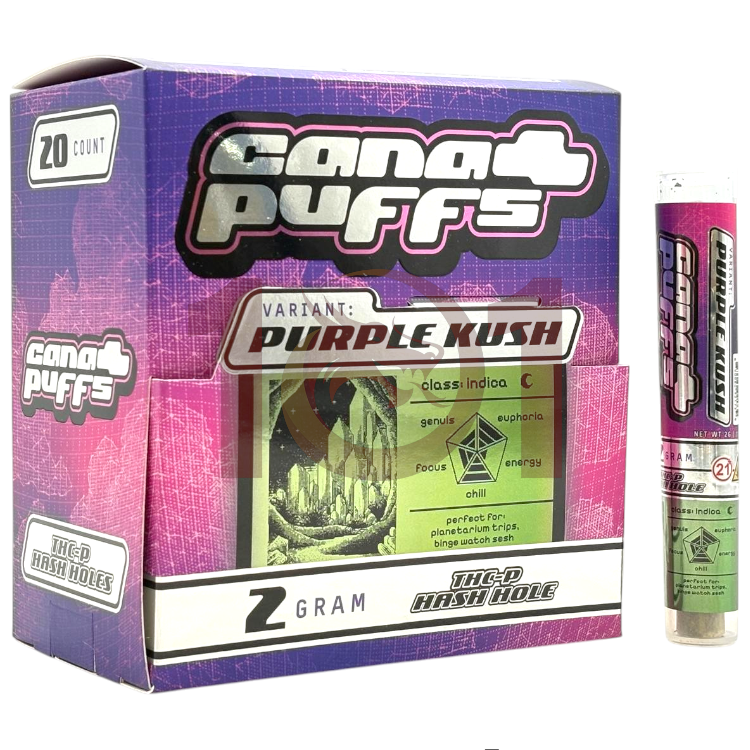 CANA PUFFS HASH HOLE LR THCP PREROLL 2GM INDICA - PURPLE KUSH