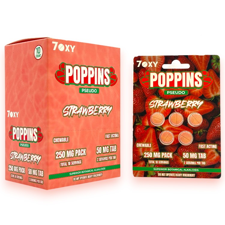 7OXY POPPINS PSEUDOINDOXYL 50MG EXTRACT TABLET 5CT PK - STRAWBERRY
