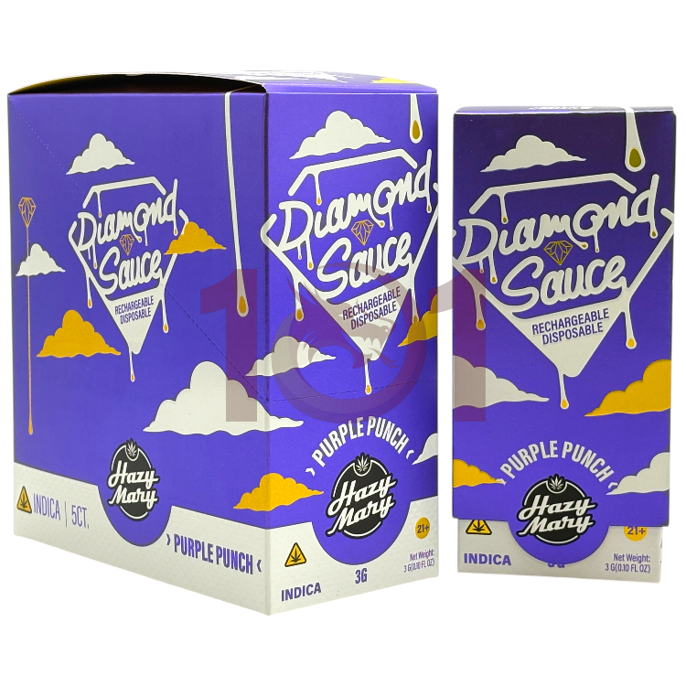 HAZY MARY DIAMOND SAUCE THCP+THCV+HHCP+D8 3GM - INDICA PURPLE PUNCH