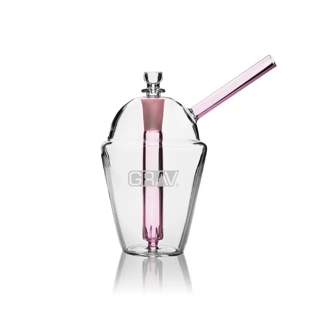 GRAV - GLASS PIPE - BUBBLER - SLUSH CUP - PINK