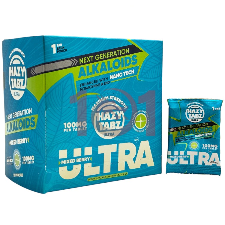 HAZY TABZ ULTRA MITRAGYNINE KRATOM EXTRACT TABLET 100MG 1CT PK - MIXED BERRY