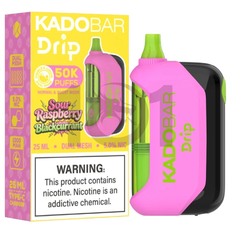 KADO BAR DRIP 50000 5% - SOUR RASPBERRY BLACKCURRANT