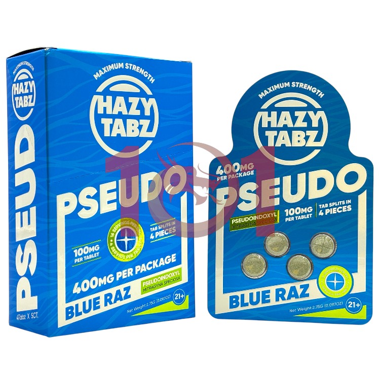HAZY TABZ PSEUDOINDOXYL EXTRACT TABLET 100MG 4CT PK - BLUE RAZ
