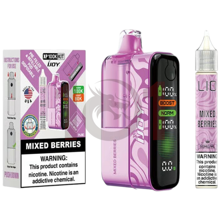 IJOY XP100K  (W/E-LIQUID BOTTLE) POD DEVICE 5% - MIXED BERRIES