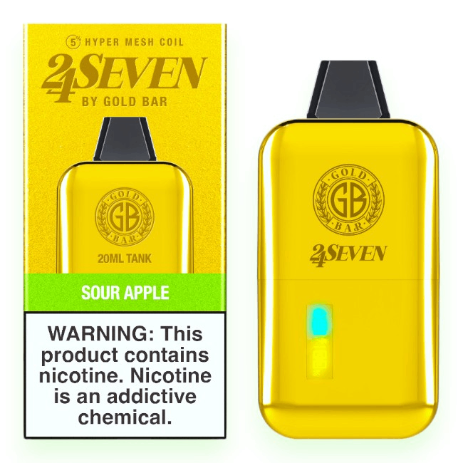 GOLD BAR 24SEVEN 24000 5% - SOUR APPLE