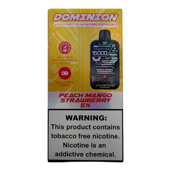 EVO DOMINION 16000 5% - PEACH MANGO STRAWBERRY