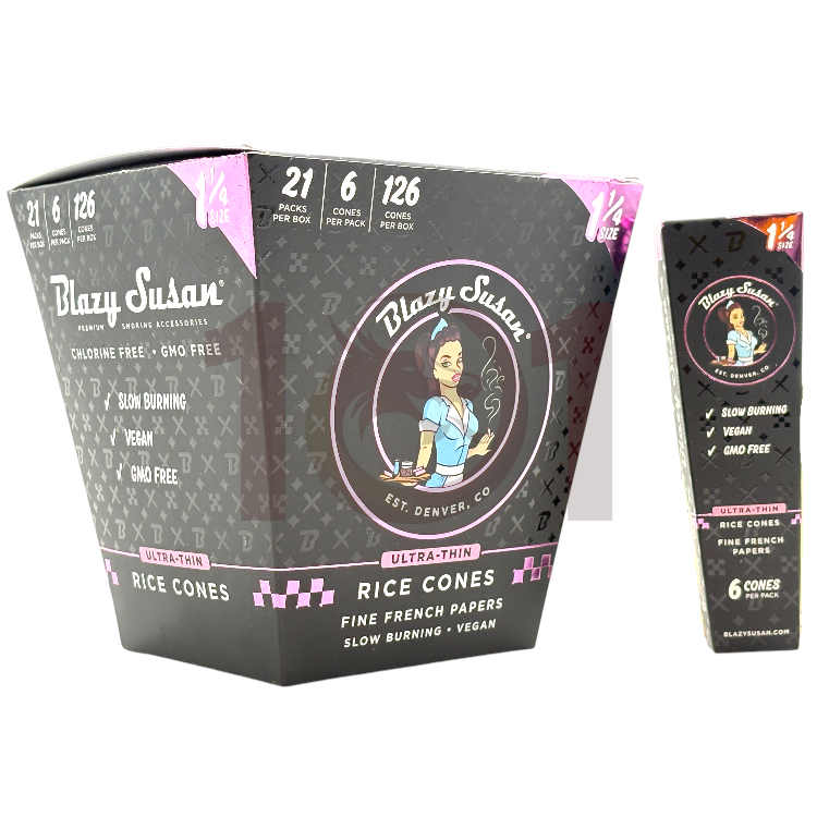 BLAZY SUSAN ULTRA THIN RICE CONE 6CT PK - 1-1/4 SIZE
