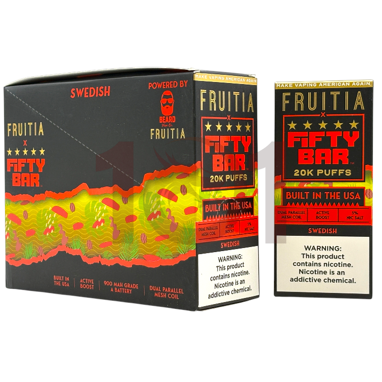 FIFTY BAR SALT NICOTINE 20000 5% FRUITIA - SWEDISH