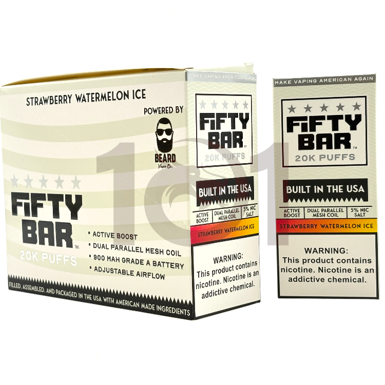 FIFTY BAR SALT NICOTINE 20000 5% WHITE - STRAWBERRY LEMON GRAPE
