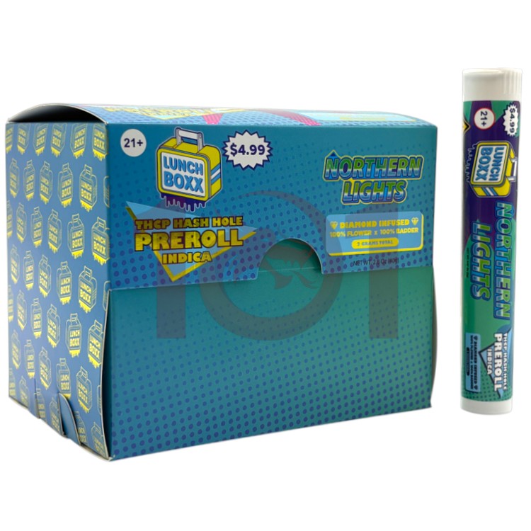 LUNCH BOXX HASH HOLE SP 1CT/$4.99 THCP 2GM 1CT PK DIAMOND INFUSED PREROLL INDICA - NORTHERN LIGHTS