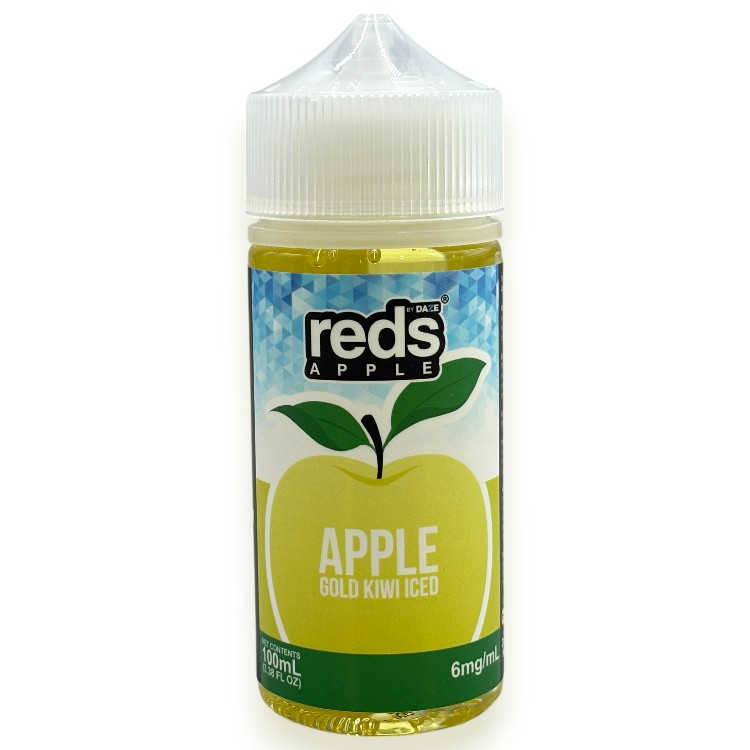 DAZE REDS APPLE ICE E-LIQUID 6MG 100ML - APPLE GOLD KIWI ICED