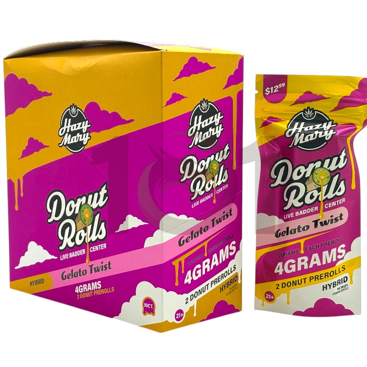 HAZY MARY DONUT ROLLS PREROLL SP 2CT/$12.99 2GM 2CT PK HYBRID - GELATO TWIST