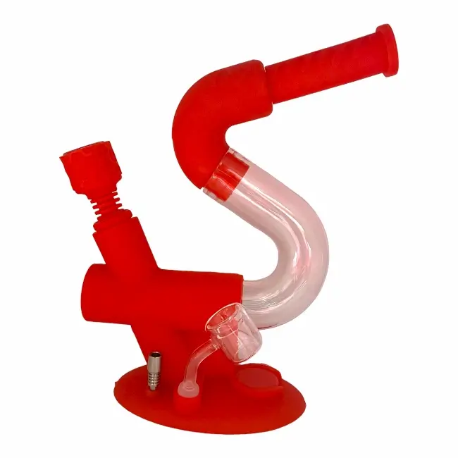 OOZE SWERVE - SILICONE PIPE - WATERPIPE&NECTAR COLLECTOR - SCARLET