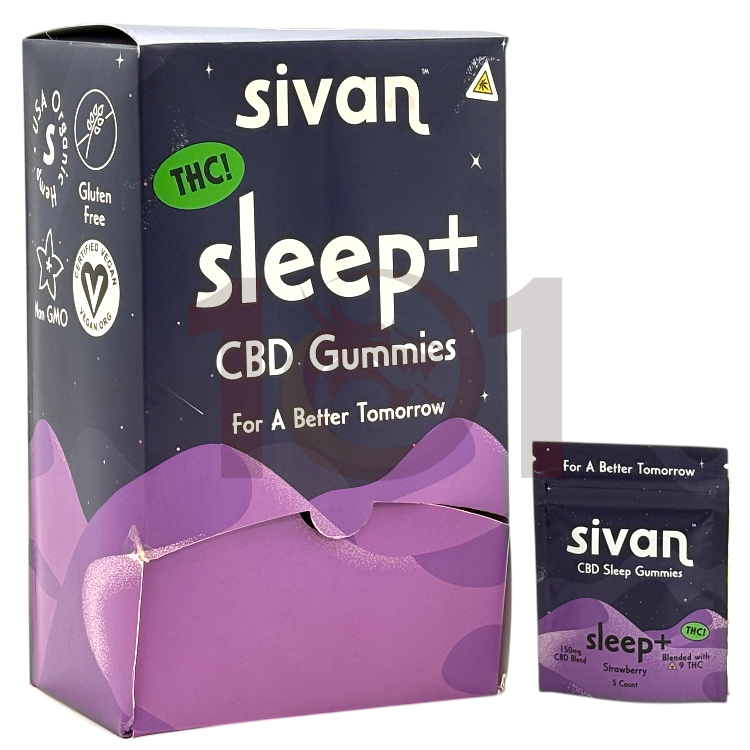 SIVAN CBD GUMMY 150MG 5CT PK (THC SLEEP) CBD+CBN+D9 - STRAWBERRY