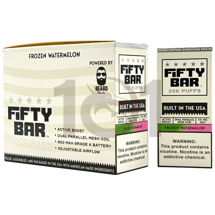 FIFTY BAR SALT NICOTINE 20000 5% WHITE - FROZEN ORANGE MANGO PEAR